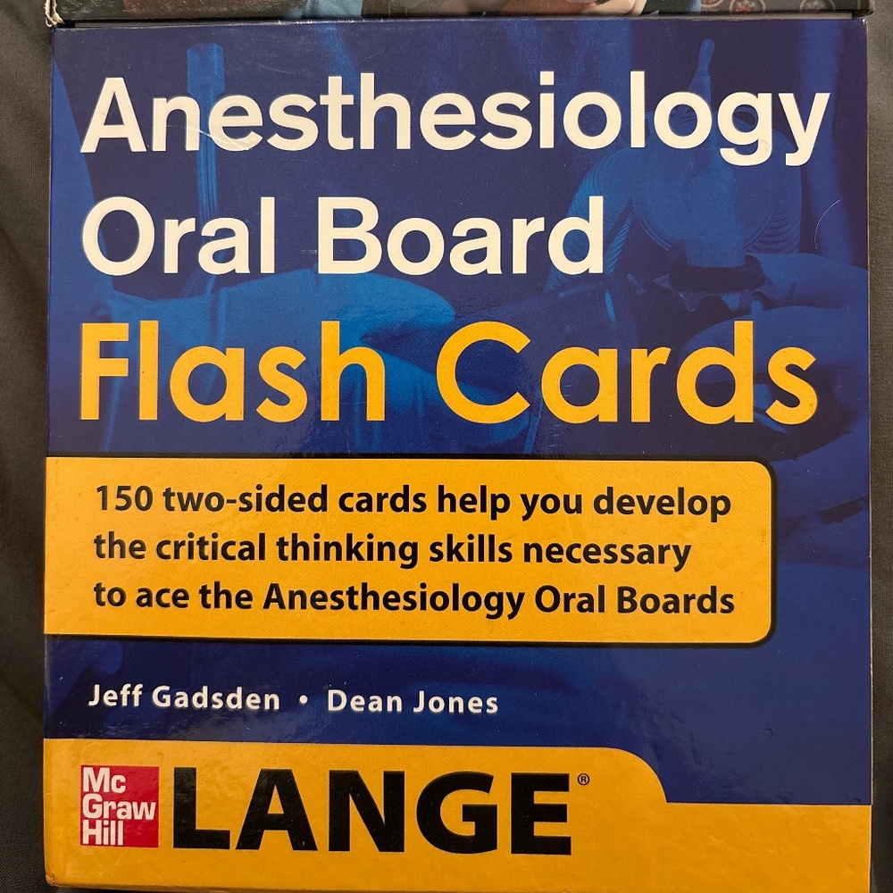 Lange Anesthesiology Oral Board Flash Cards